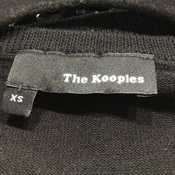 The Kooples Black Suede & Wool Top w/Front Fringe - Picture 3 of 4